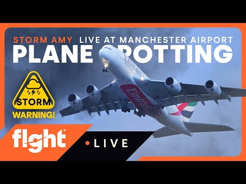 ⚠️ LIVE Storm Amy Manchester Airport Plane Spotting - 04/10/25