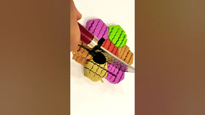 Colorful kinetic sand cutting and squish: Very Satisfying and Relaxing ASMR Kinetic Sand #shorts