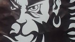 How to draw hanuman face hanuman ram bajarangbali_status viralvideo viralshorts