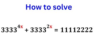 Math Olympiad Nice Exponential Equation | Math Olympiad Algebra Simplification | Find  x ?