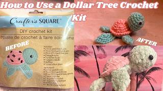 How to ACTUALLY FINISH A Dollar Tree Crochet Kit! Turtle Amigurumi for Beginners 