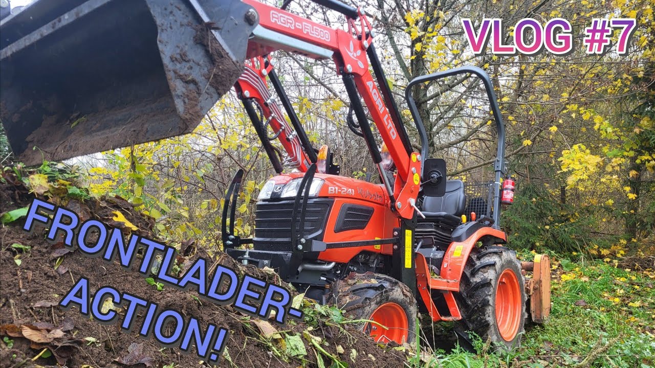 Erdbeeren umpflanzen & knoblauch stecken | Frontlader arbeiten mit dem Kubota! | Garten Vlog #7