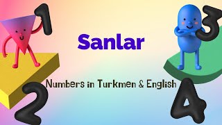 Sanlar - Numbers 0 to 10 in Turkmen & English