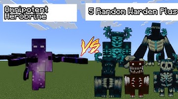 Omnipotent Herobrine vs 5 Random Warden Plus In Minecraft - Minecraft mob battle