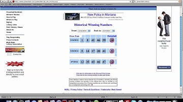 Winning Lottery Numbers -- How to make a spreadsheet .mov