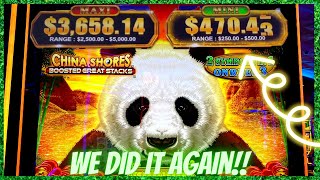 WE DID IT AGAIN! CHASING JACKPOTS on CHINA SHORES BOOSTED GREAT STACKS 🐼 @Yaamava