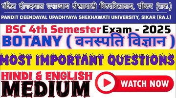 Bsc 4th semester botany मोस्ट important questions 2025 #Bsc #4thsemesterexam #2025exams