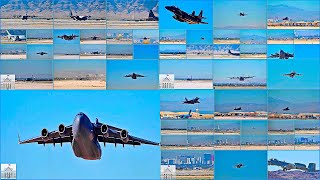AC-130J Ghostrider, F-16, F-22, F-15E, A-10, F-35, EA-18G, C-17 Globemaster III Takeoff