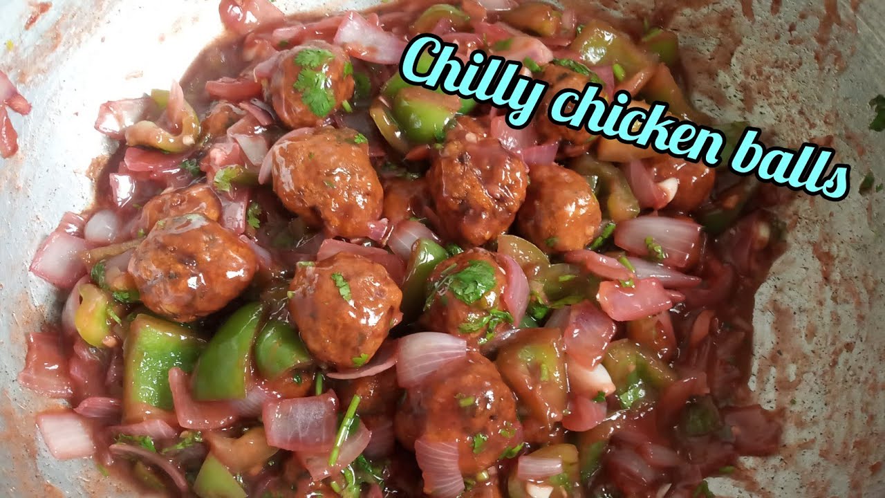 chilly chicken ball recipe 😋 - YouTube