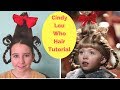 Cindy lou who hair tutorial  easy halloween hairstyle