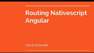 Nativescript Routing #10