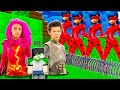 SHARKBOY E LAVAGIRL PROTEGE BEBÊ DE UM APOCALIPSE DE LADYBUG NO MINECRAFT!