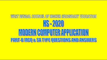 MODERN COMPUTER APPLICATION QUESTIONS AND ANSWERS HS 2020 WEST BENGAL BOARD