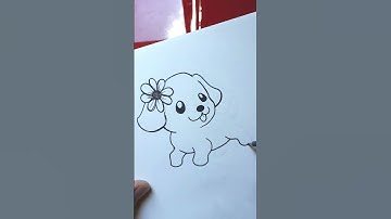 HOW TO DRAW A DOG (EASY) - Cute Dog Drawing (EASY)