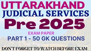 UKJS - PRE 2025 - PART 1 - 50 QUESTIONS- UK Judicial Services -  FULLY DISCUSSED