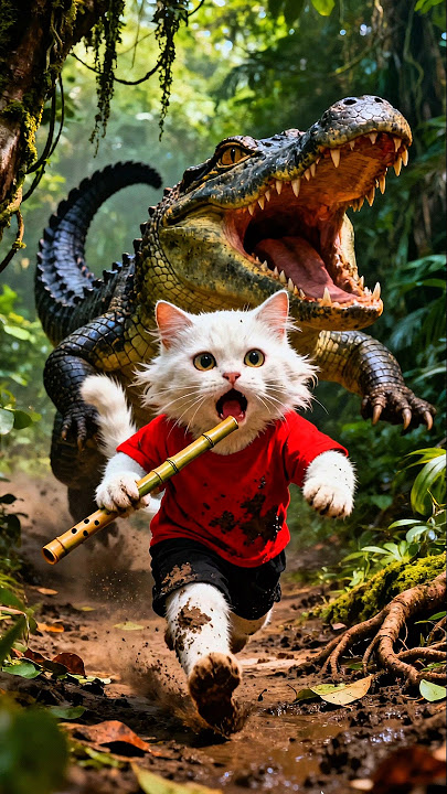 Chhutku's life is in danger!?🐊😱 #shorts #meow #kitten