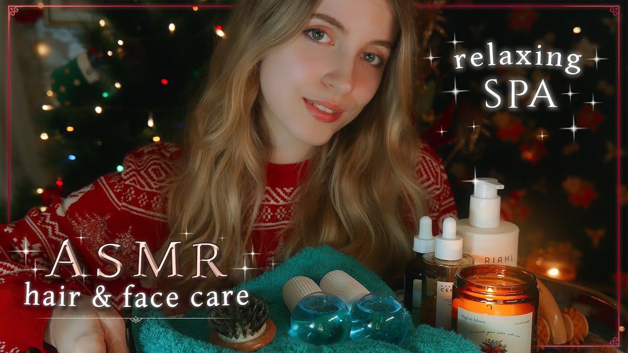 ASMR SPA de 1H ⭐ Especial Navidad 🎄 Masaje Capilar, Facial y Sonidos Relajantes para Dormir