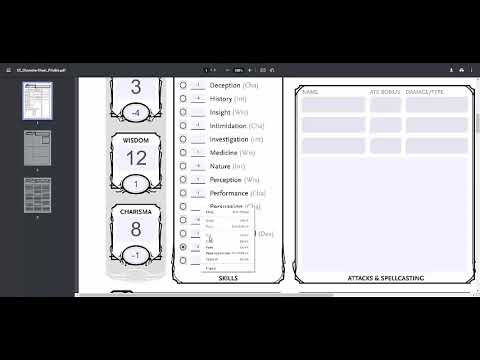 Chimera-character sheet