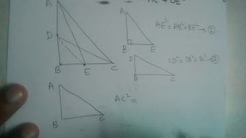 ABC is a right angle triangle. Let D and E be any points on AB and BC.  prove that AE²+CD²=AC²+DE²