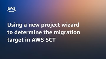 Using a new project wizard to determine the migration target in AWS SCT | Amazon Web Services