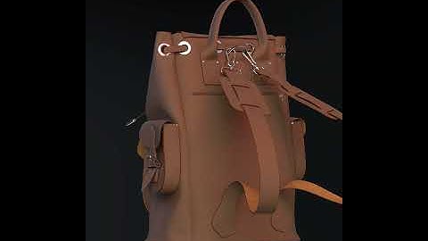 Leather backpack CLO3d
