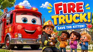 The Wheels on the Fire Truck | Fire Truck Song for Kids | Nursery Rhymes | TinyTales Tunes🌈