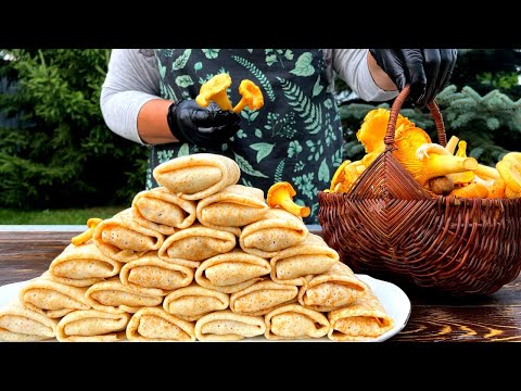 ФАРШИРОВАННЫЕ БЛИНЧИКИ С ГРИБАМИ! Рецепт блинов.