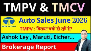 Tata Motors Passenger Vehicles JUNE 2026 Sales Number I TMPV SHARE I TMCV I ASHOK LEYLAND I MARUTI