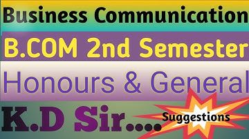 Business communication Suggestion | Calcutta University 2nd Semester | #BCOM #KD_SIR