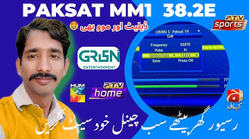 Paksat Mm1 latest update today| Paksat Mm1 receiver tuning| how to add Paksat Mm1 38.2e in receiver