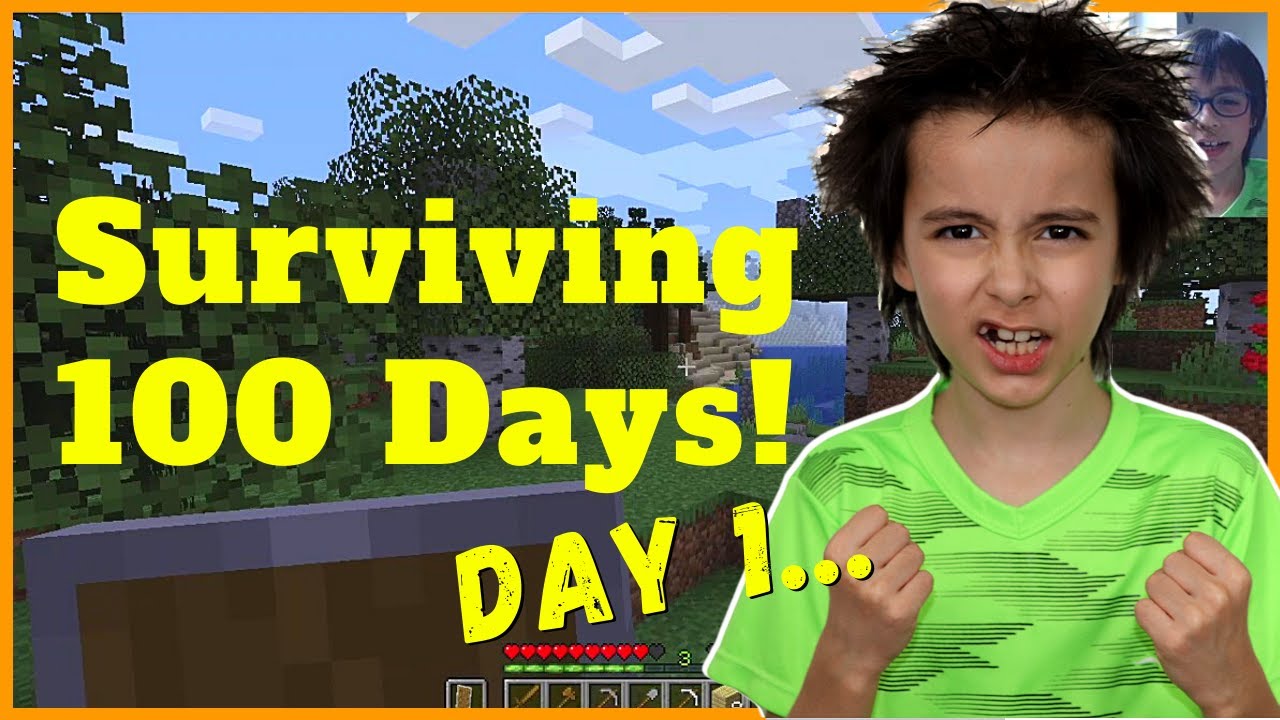 Surviving 100 Days Minecraft Challenge Day 1 - YouTube