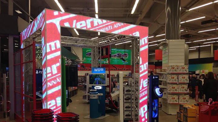 Stramos LED tiles digital signage at Verkkokauppa.com retail store for Christmas campaign