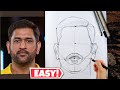 How to draw CSK MS Dhoni drawing #csk #msdhoni #drawing 