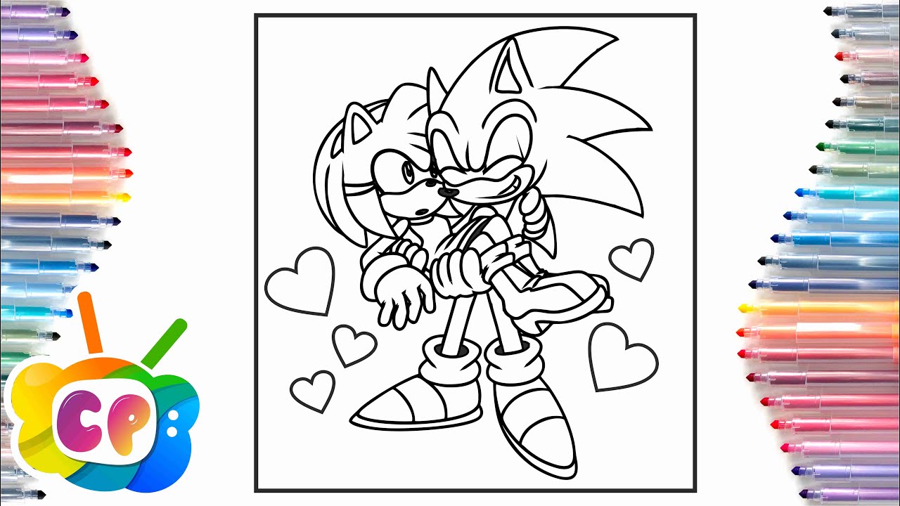 Coloring page Sonic Sonic Amy Rose