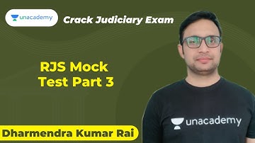 RJS Mock Test Part 3 | Dharmendra Kumar Rai | Unacademy Judiciary