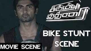 Irumbu kuthirai - Bike Stunt Scene | Atharvaa | Priya anand | Yuvaraj Bose