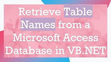 Retrieve Table Names from a Microsoft Access Database in VB.NET