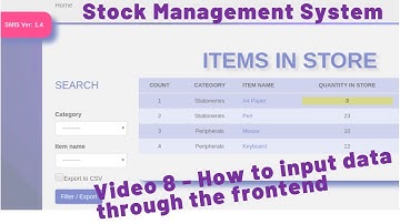 08 STOCK MANAGEMENT SYSTEM - HOW TO INPUT DATA INTO THE DATABASE THROUGH THE FRONTEND IN DJANGO