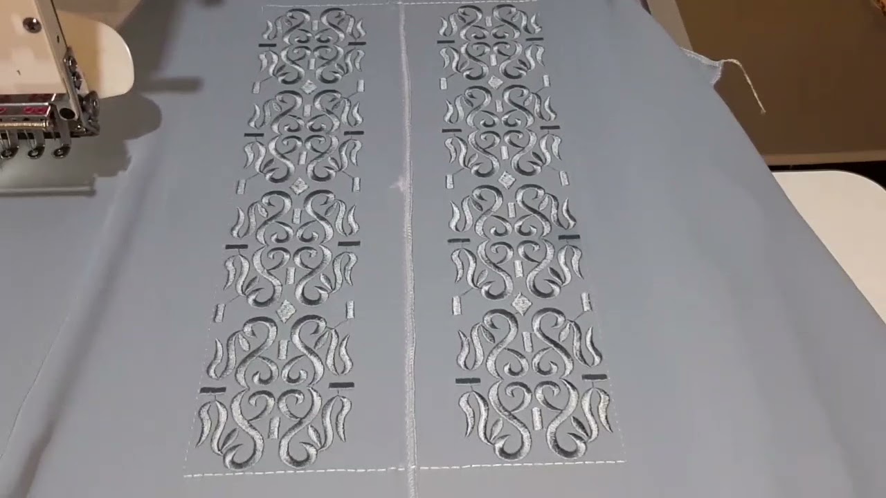 مراحل طرز الجلابة مع الة الطرز بالكومبيوتر fortever