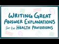 Writing great answer explanations for the health professions  an osmosis preview