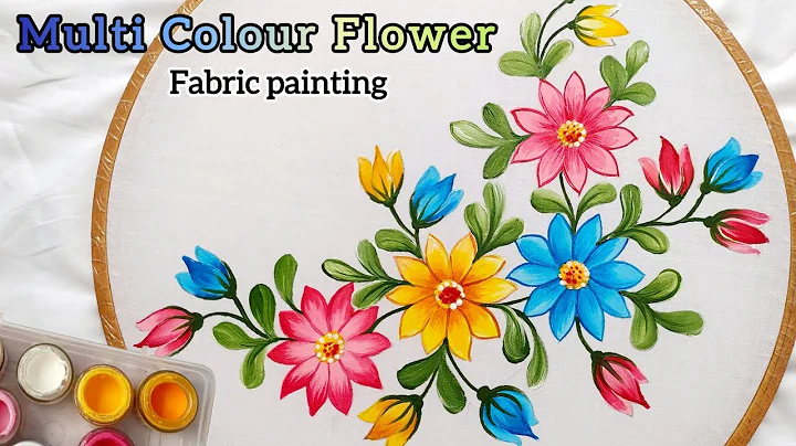 Multi Colour Flower Painting on Cloth  for beginners