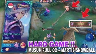 HARD GAME !! | MUSUH PICK FULL CC + MARTIS SNOWBALL !? | BEGINI CARA ROTASINYA LING !! ~ MLBBB