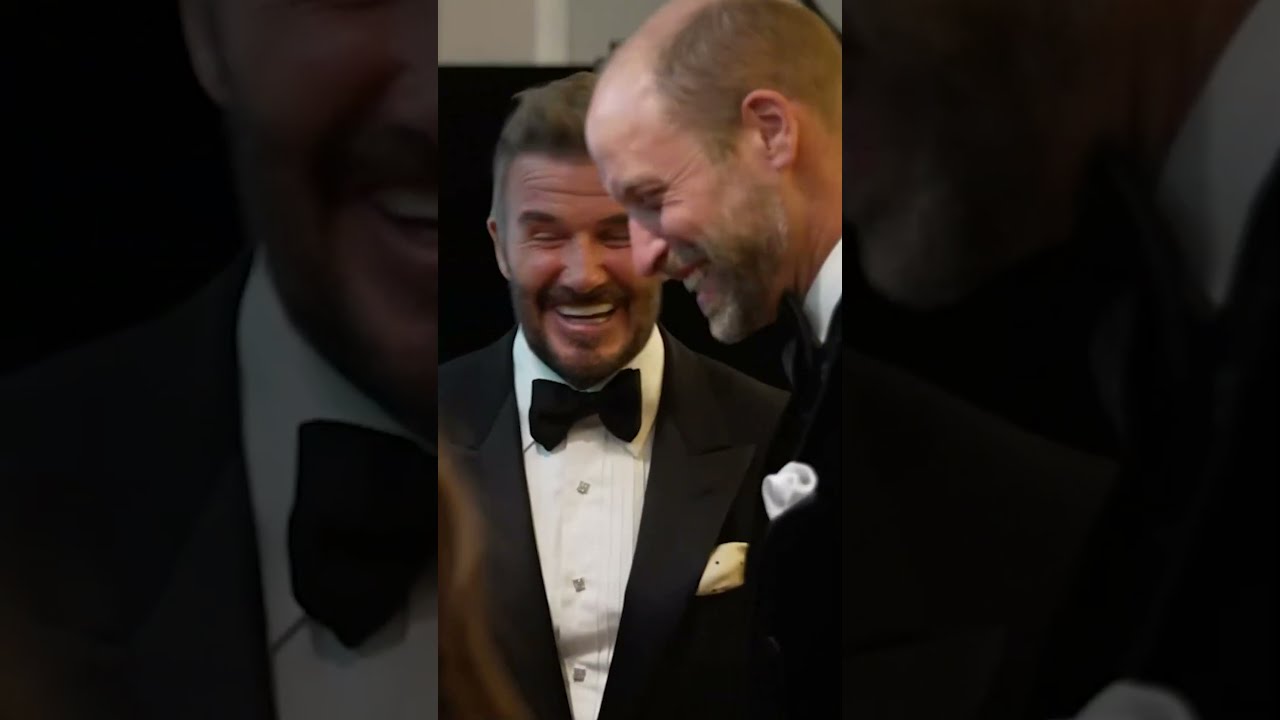 David Beckham Reunites With Prince William at Royal Film Performance