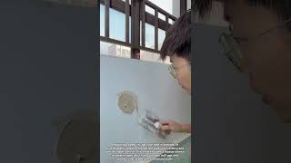 🧱📐 How to Repair Concrete Wall Holes Like a Pro#shorts
