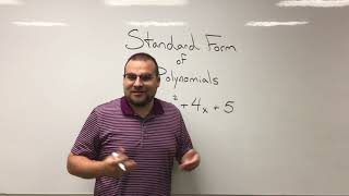 Standard Form Of Polynomials