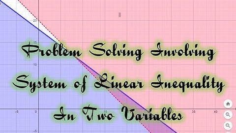 PROBLEM SOLVING INVOLVING SYSTEM OF LINEAR INEQUALITY IN TWO VARIABLES