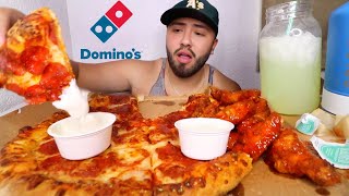 Dominos PIZZA & Wings MUKBANG