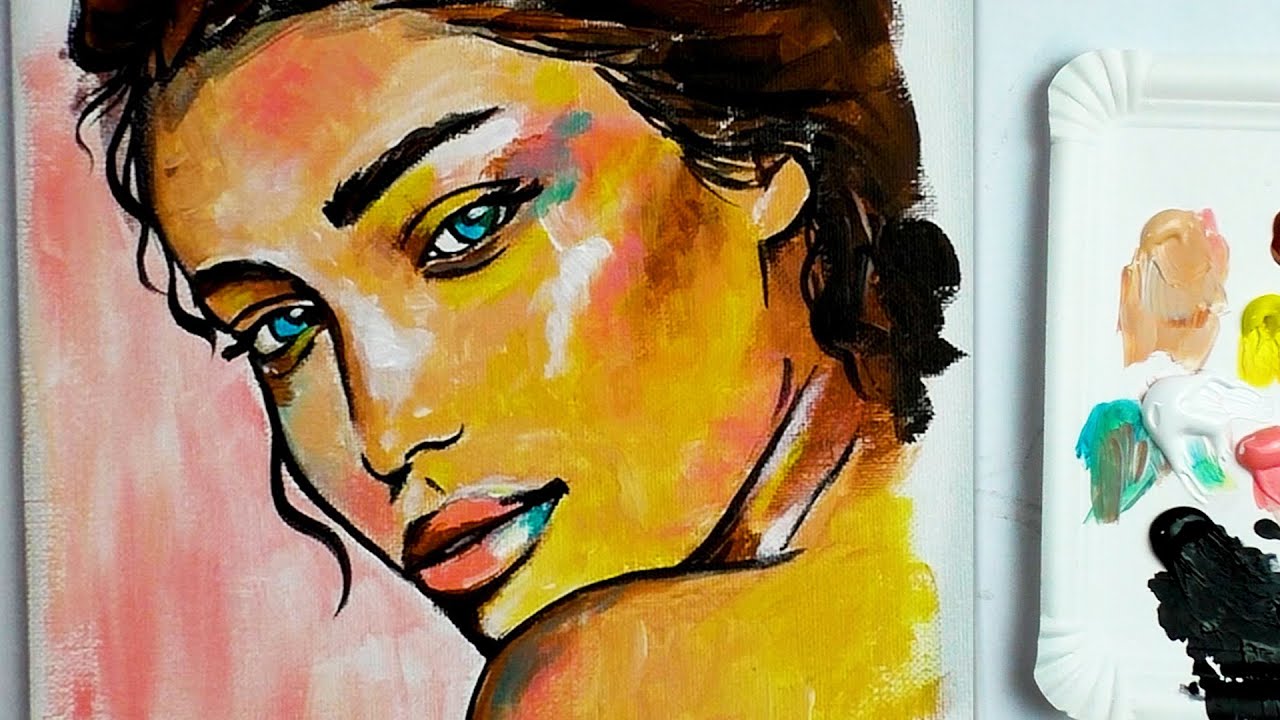 How To Paint PORTRAIT With Acrylics Colorful Face Painting Tutorial Maxresdefault