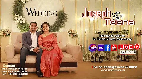 KVTV LIVE  | WEDDING CEREMONY || JOSEPH & TEENA ||...