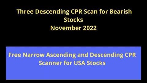 Monthly Descending CPR |November  2022 | CPR Trading Strategy Stocks | Swing Trading USA Stocks